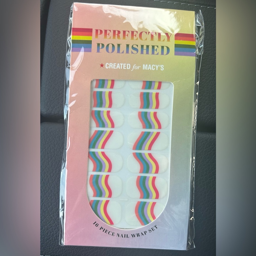 Colorful rainbow Nail wrap/stickers